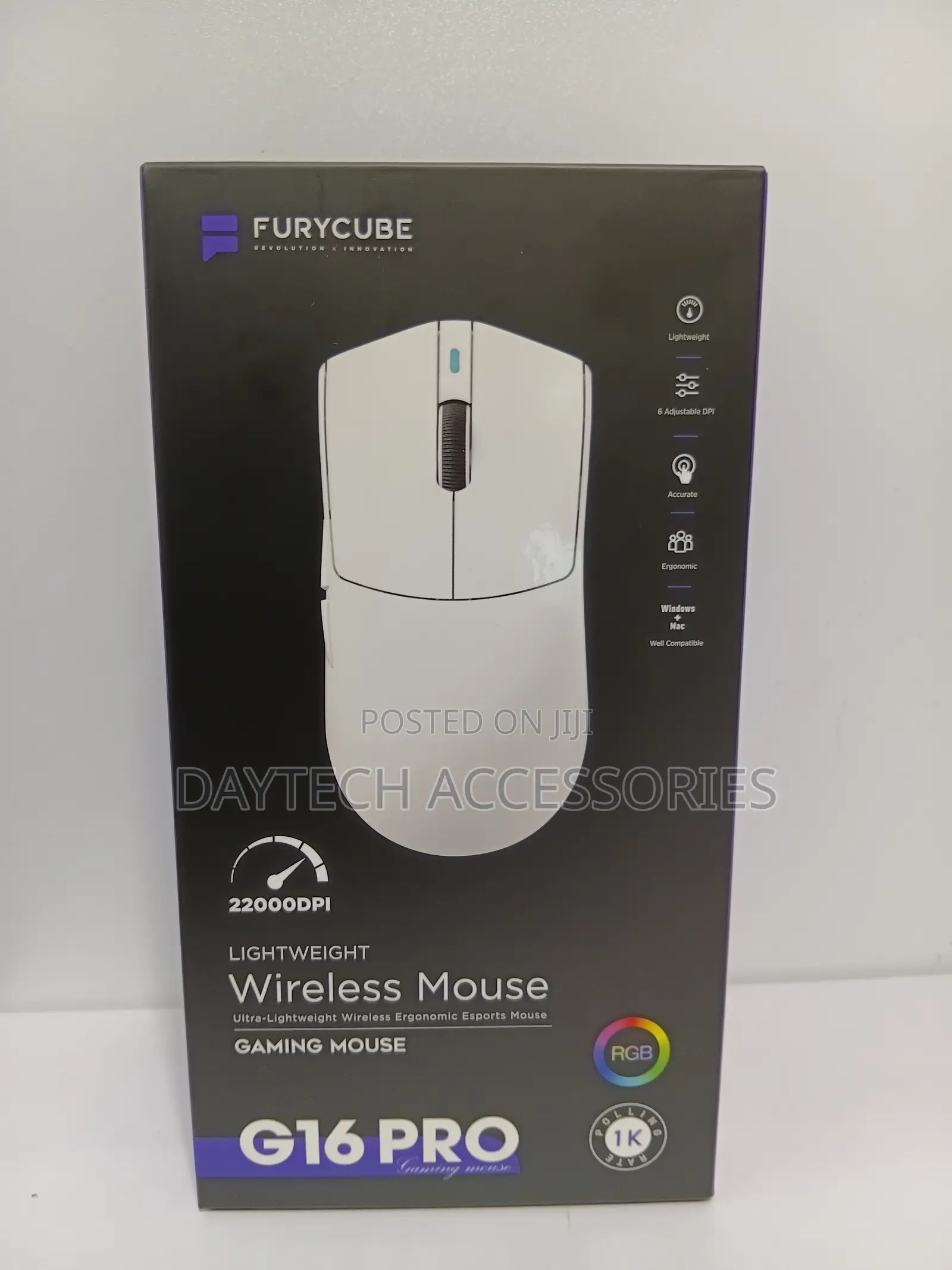 Furycube G16pro Tri Mode Wireless Gaming Mouse - White