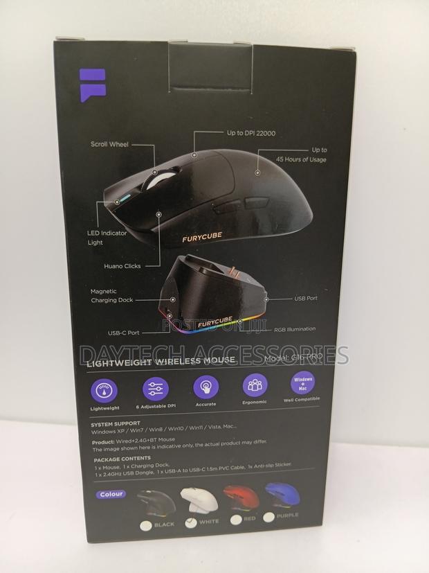 Furycube G16pro Tri Mode Wireless Gaming Mouse - White - thumbnail 2