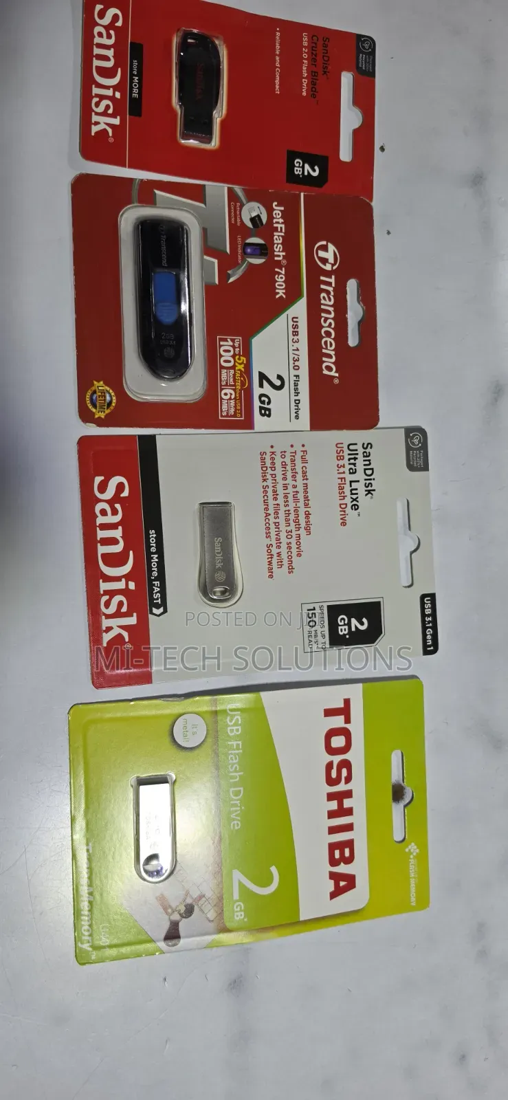 2gb Flashdisks Sandisk, Transcend, Toshiba, Hp