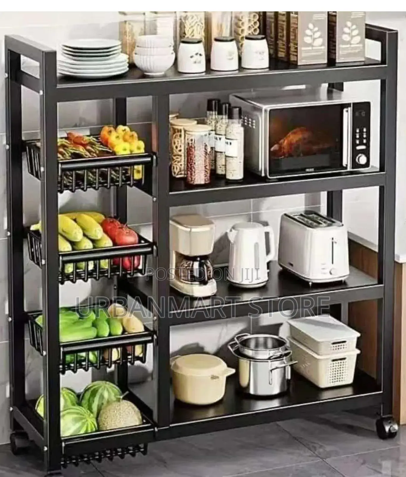 Movable Multi-Tier Kitchen Organizer Storage Rack