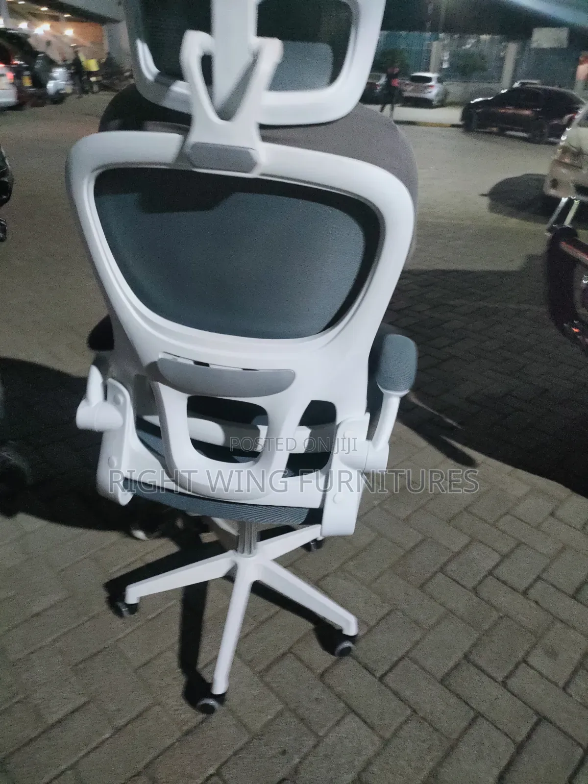 Office Executive White Gray Chair -Hand Folding