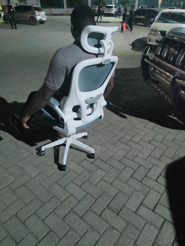 Office Executive White Gray Chair -Hand Folding - thumbnail 2