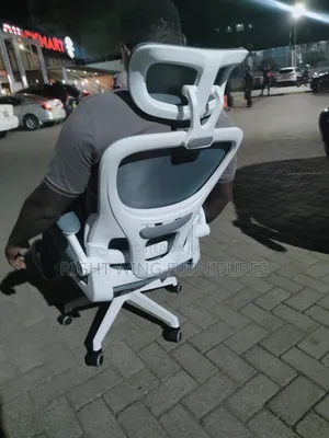 Office Executive White Gray Chair -Hand Folding