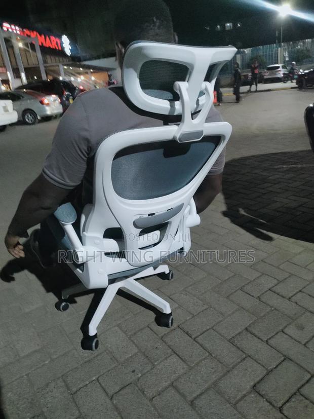 Office Executive White Gray Chair -Hand Folding - thumbnail 3