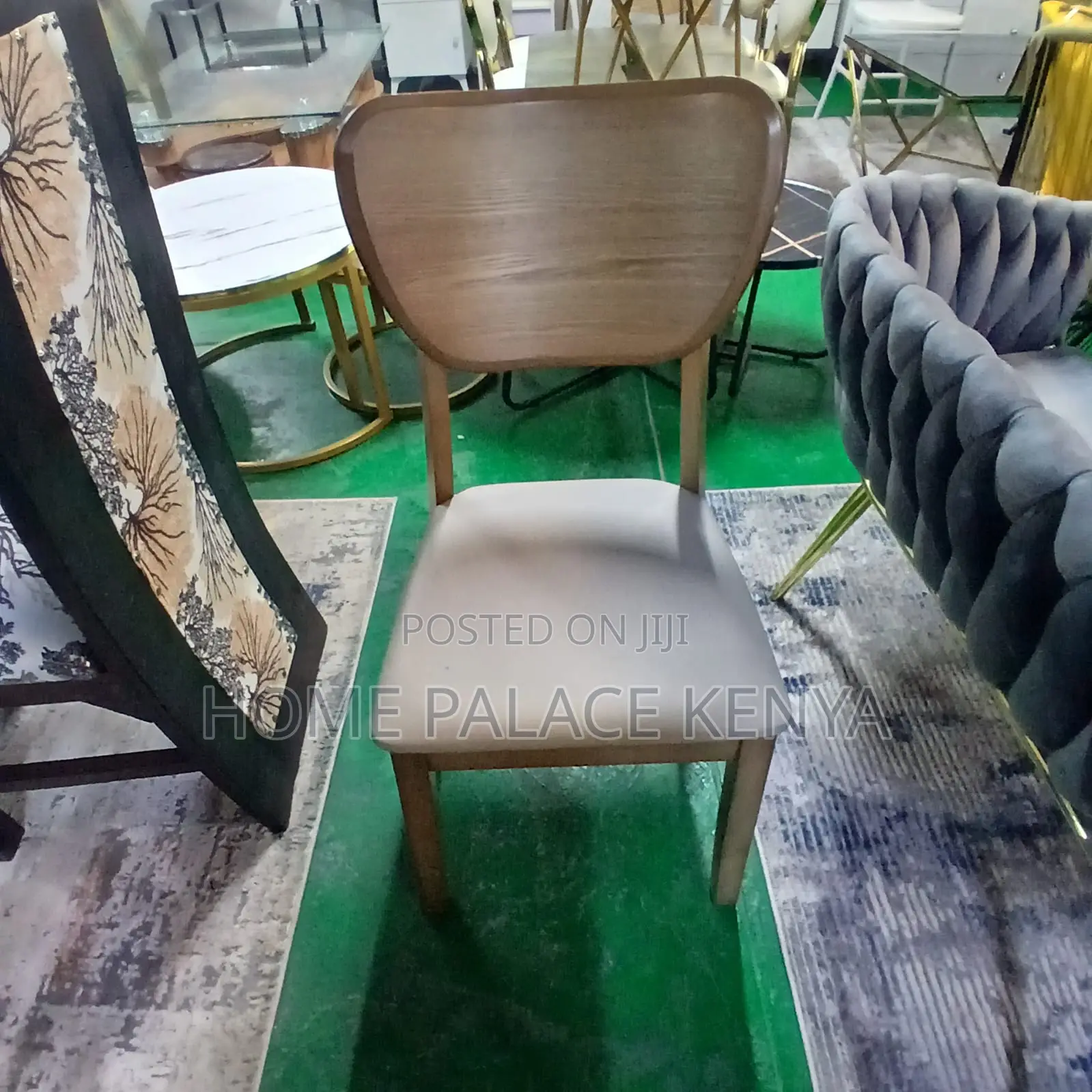 Dining Chair: Rubber Wood Padded Restaurant Chair