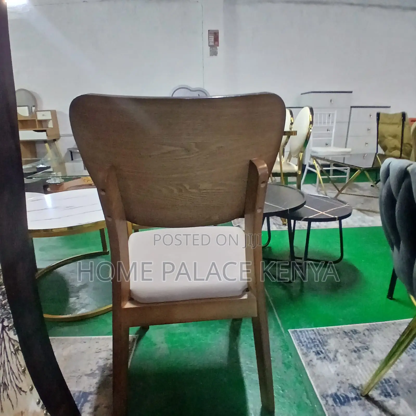 Dining Chair: Rubber Wood Padded Restaurant Chair