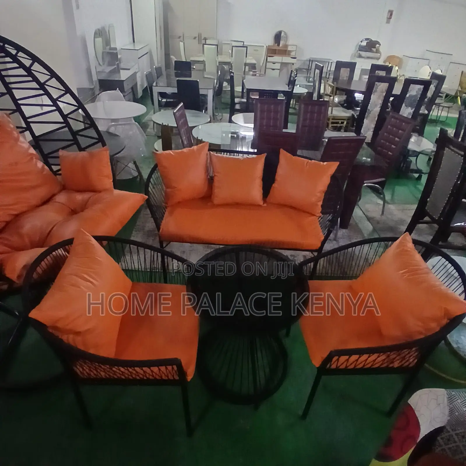 Outdoor Set: Wicker Woven Leather Set With Swing and Bench