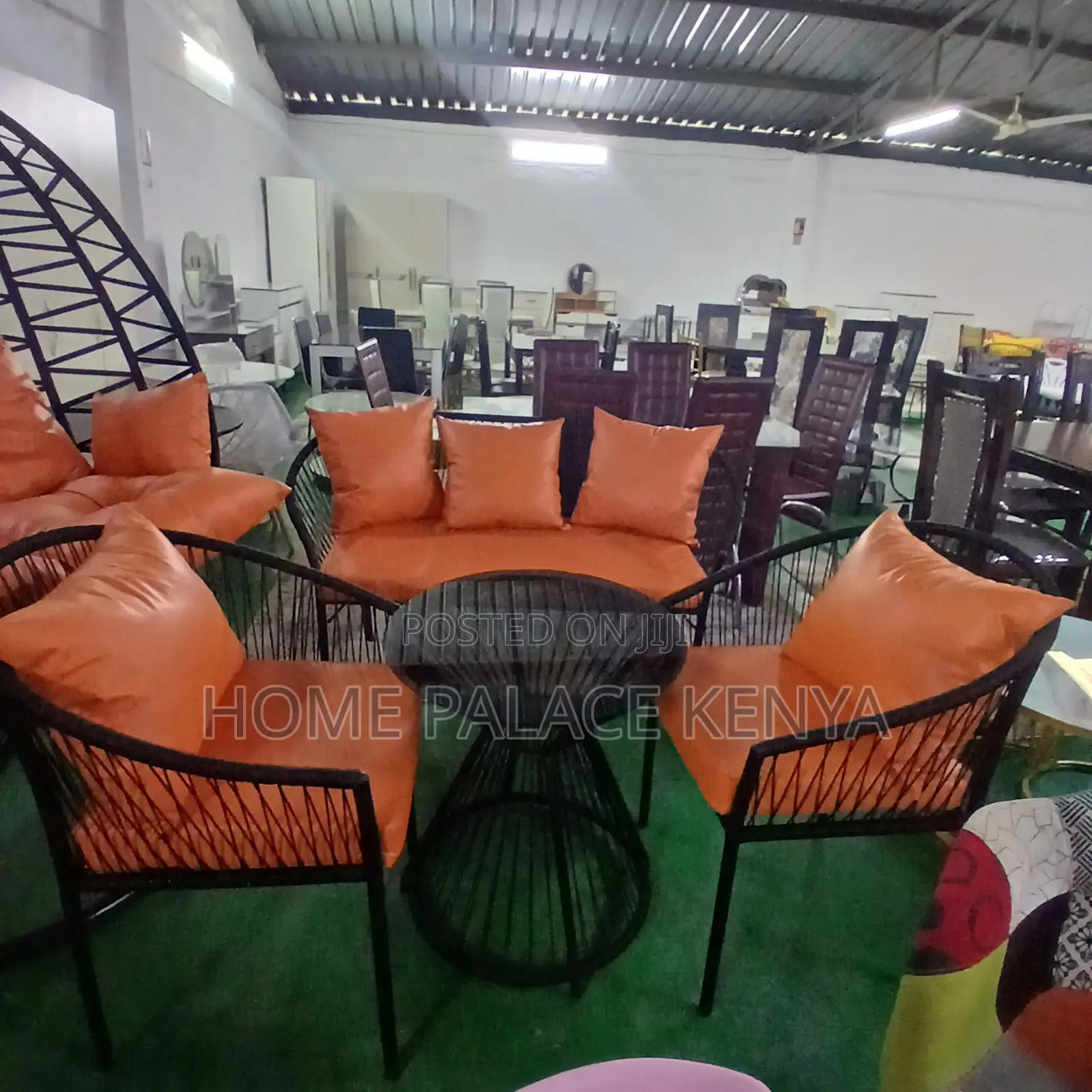 Outdoor Set: Wicker Woven Leather Set With Swing and Bench