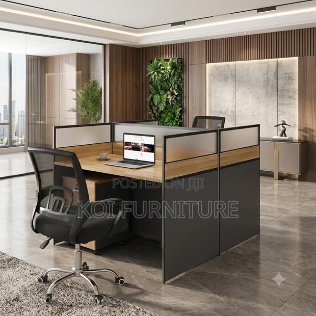 Office Workstation; Two Users Square MDF Office Work Desk - thumbnail 5