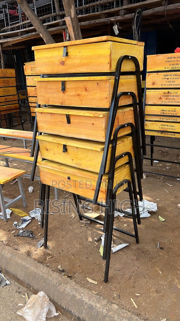Premium School Lockers and Chairs. Free Initials Writing - main view