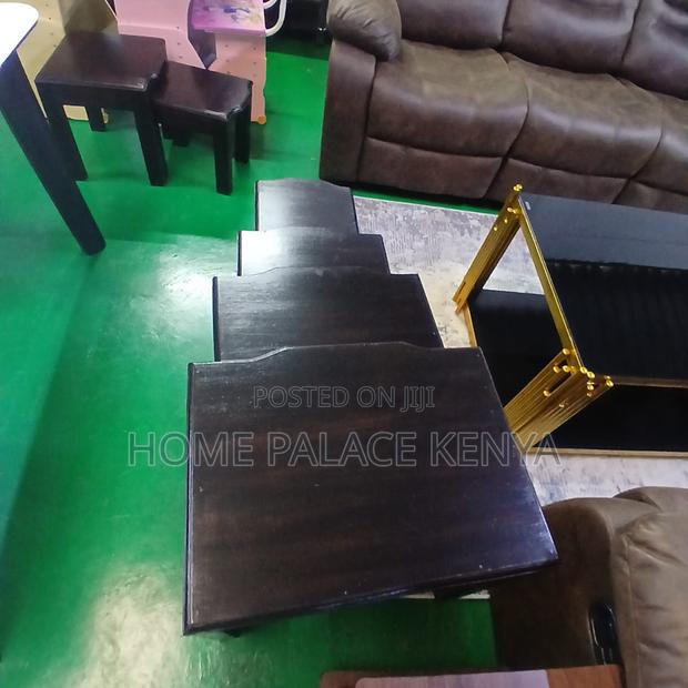 Nesting Tables: Dark Mahogany Different Size Coffee Stools - thumbnail 5