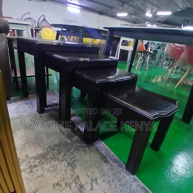 Nesting Tables: Dark Mahogany Different Size Coffee Stools - thumbnail 7