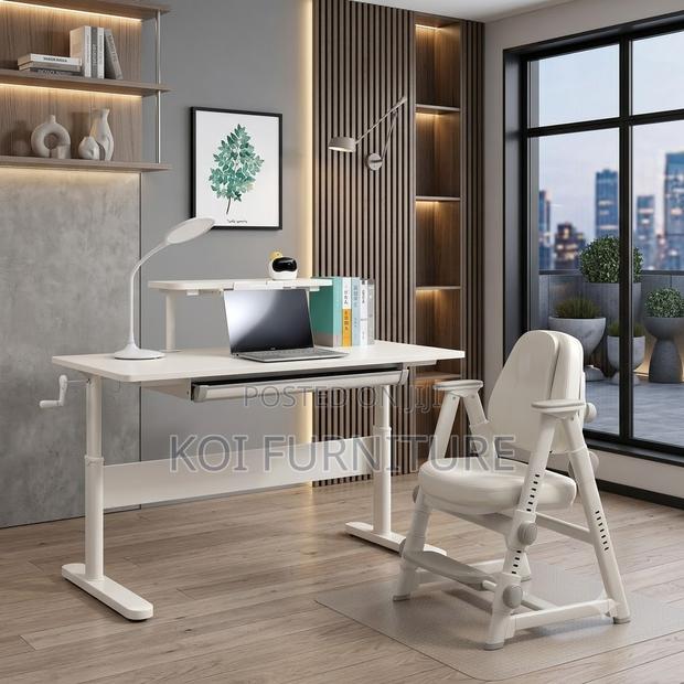 Office Desk; Manual Adjustable Home Office Desktop Table - thumbnail 4