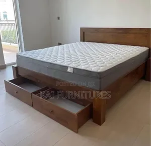 Sturdy Wooden Storage Bed Frame