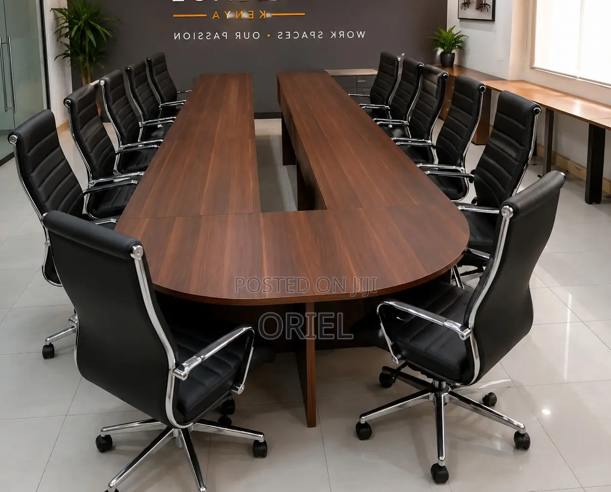 Office Boardroom Tble : Executive U-Shaped Conference Table – 6 Meters