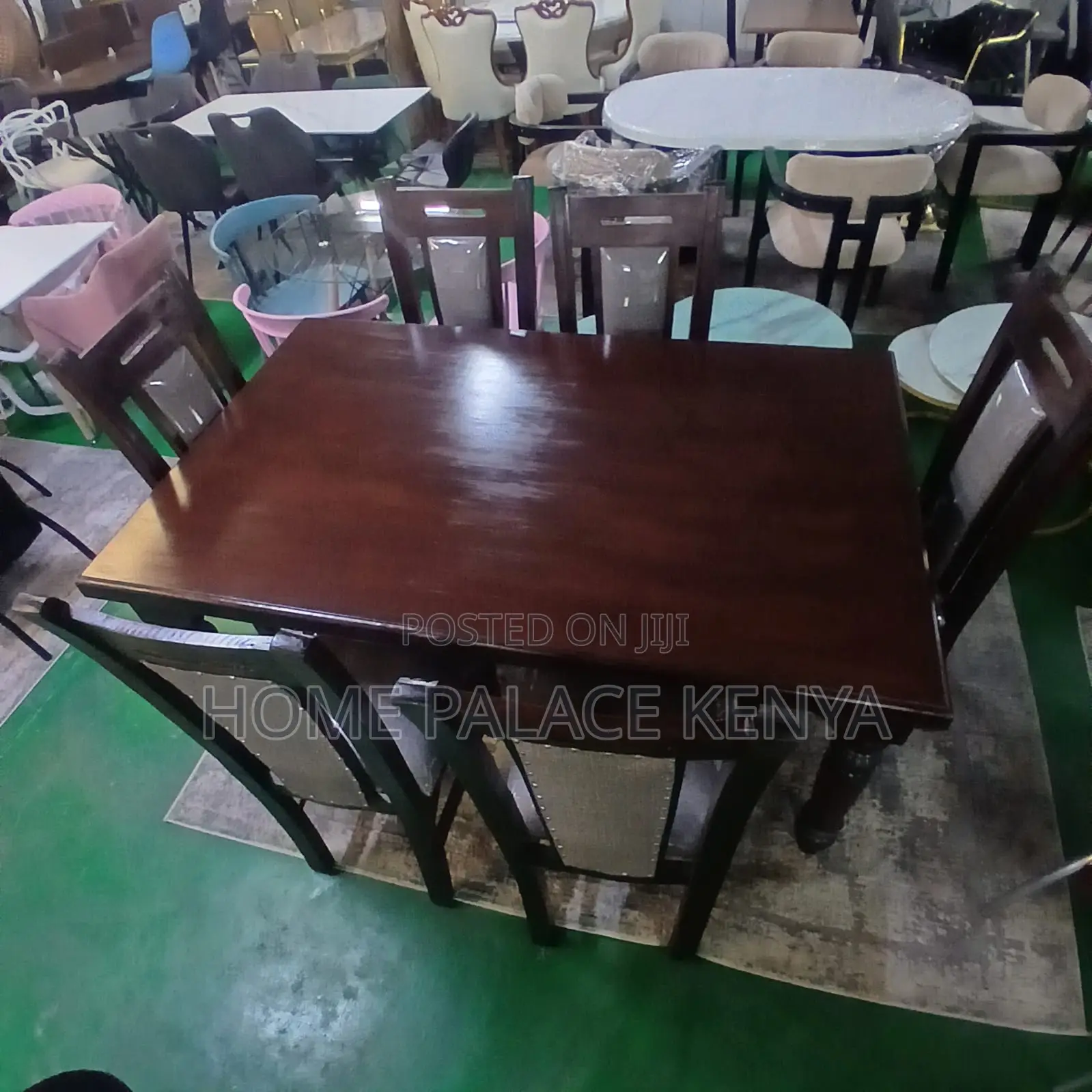 Dining Set: 7 Piece Mahogany Set With Anti Spill Protective Cover