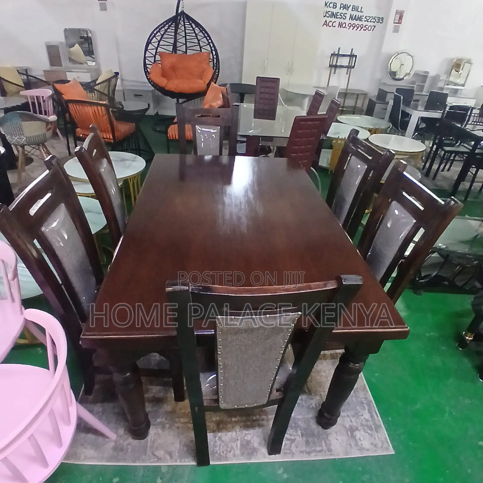 Dining Set: 7 Piece Mahogany Set With Anti Spill Protective Cover