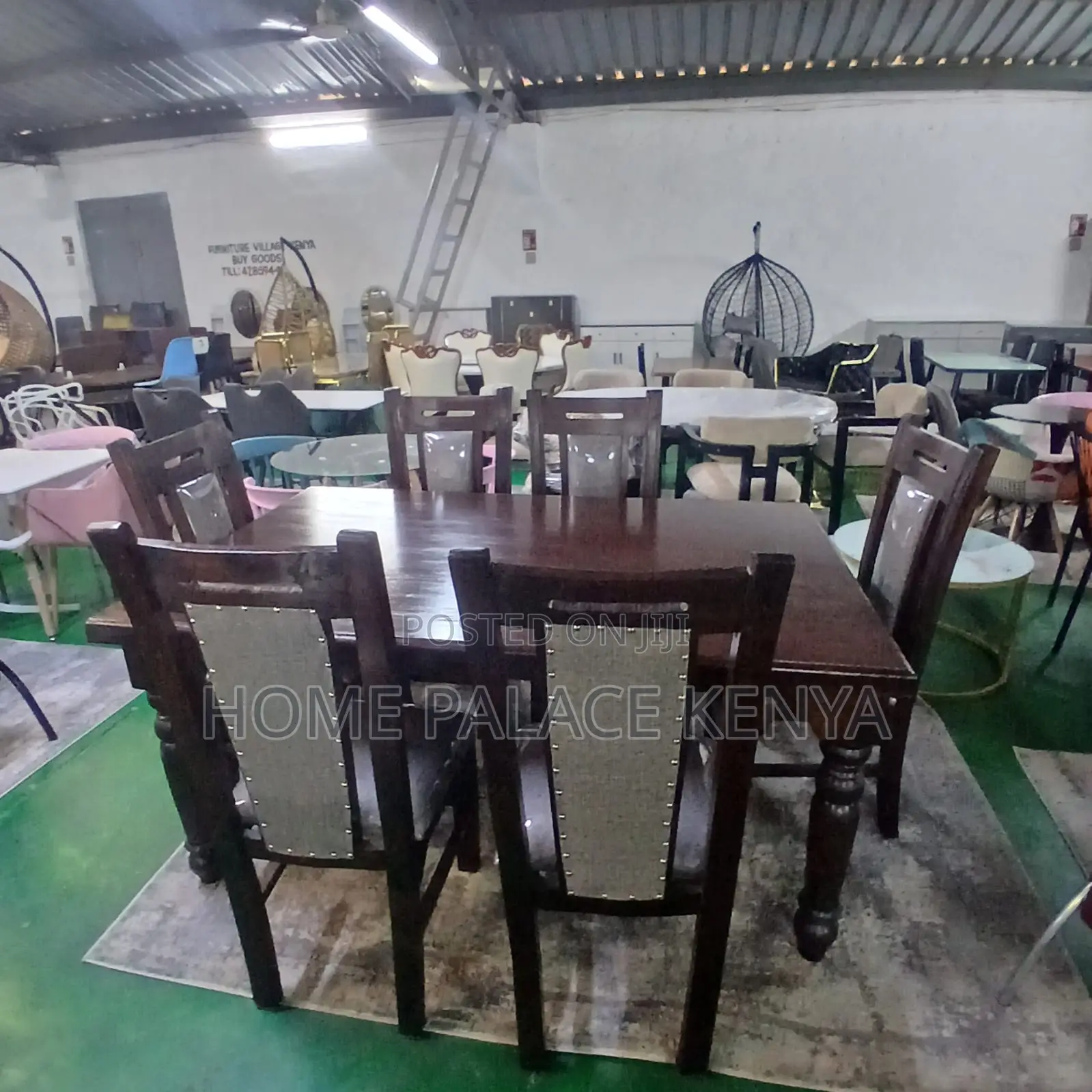 Dining Set: 7 Piece Mahogany Set With Anti Spill Protective Cover
