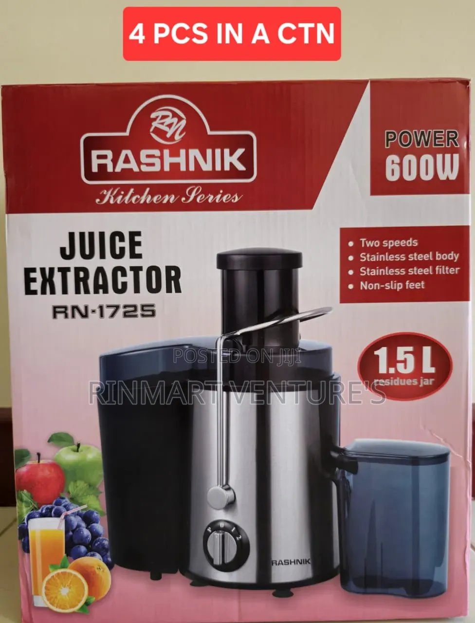Rashnik Juicer 600w/Rashnik Juice Extractor 1.5l