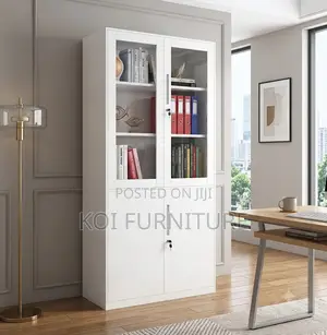 Office Cabinet; Two Doors Grey Office Cabinet With Locks