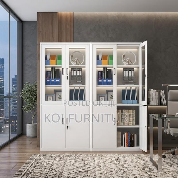 Office Cabinet; Two Doors Grey Office Cabinet With Locks - thumbnail 3