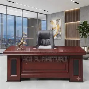 Office Desk; 2 Meters Executive Mahogany Platnum Desk