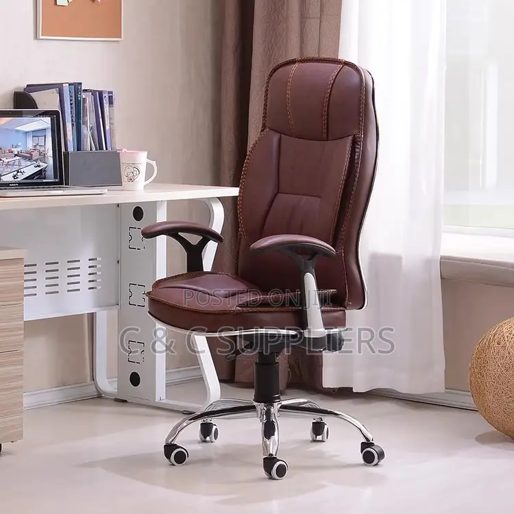 Brown Leather Generic Study Chair.
