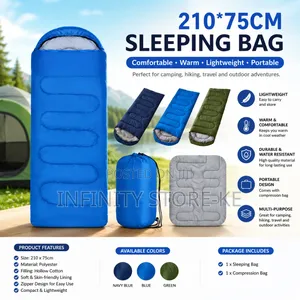 210x75cm Camping Sleeping Bag – Lightweight Hiking Travel Bag
