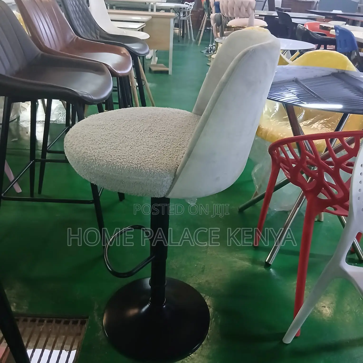 Bar Stool: Cozy Lambswool Fabric Bar Chair
