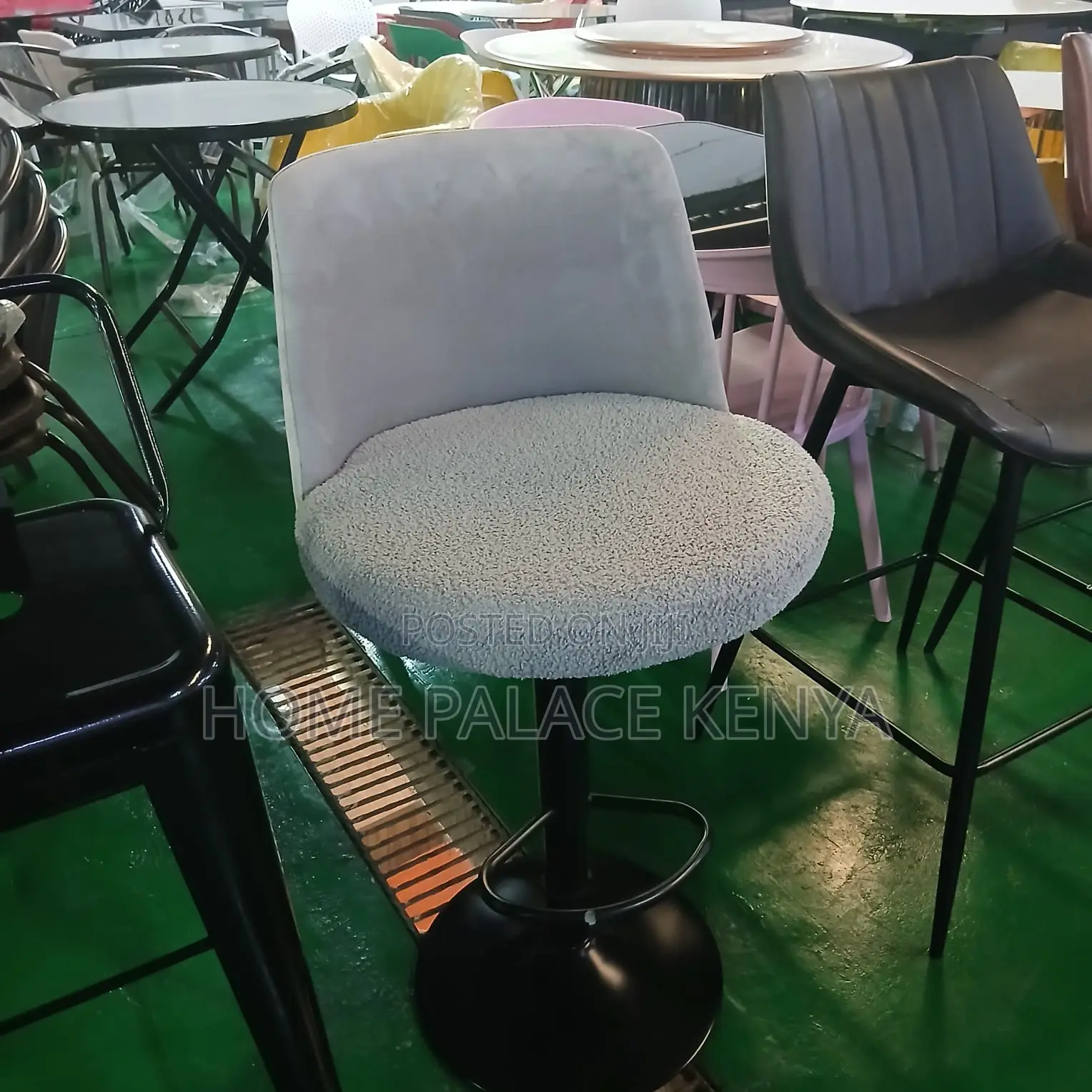 Bar Stool: Cozy Lambswool Fabric Bar Chair
