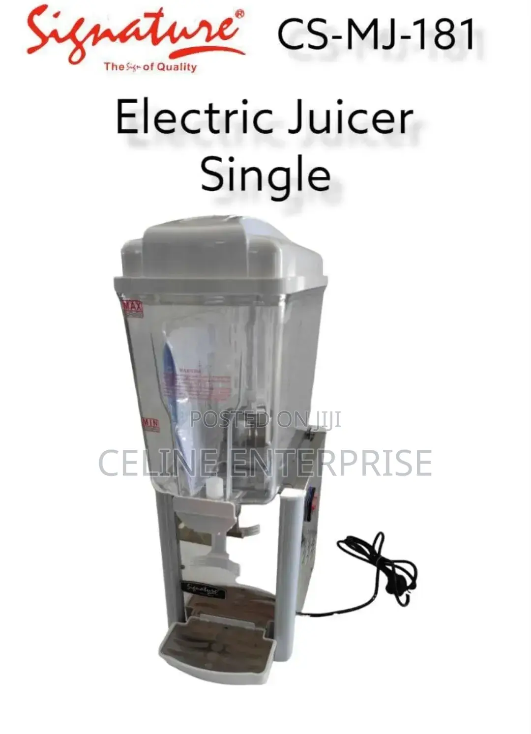 Signature Ltr Electric Single Juice Dispenser With Cooling System