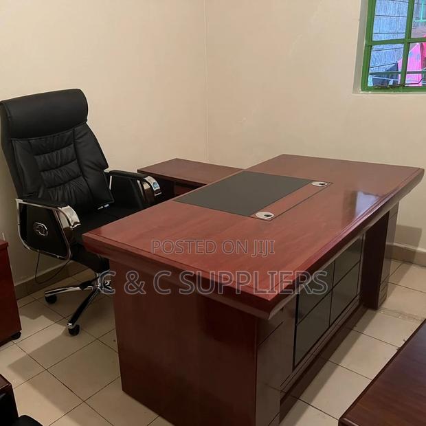 Mahogany Ceo's L-Shaped Table-1.8m - thumbnail 3