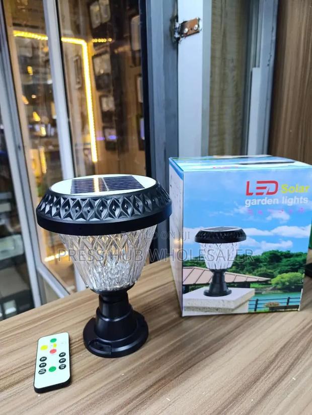 Outdoor Led Solar Garden Pillar Post Light With Remote Control