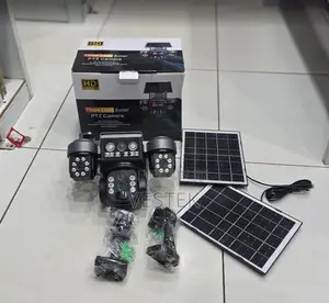 360° PTZ Triple Lens 4g Solar Camera V380 Pro 10x Zoom Ip66 Waterproof