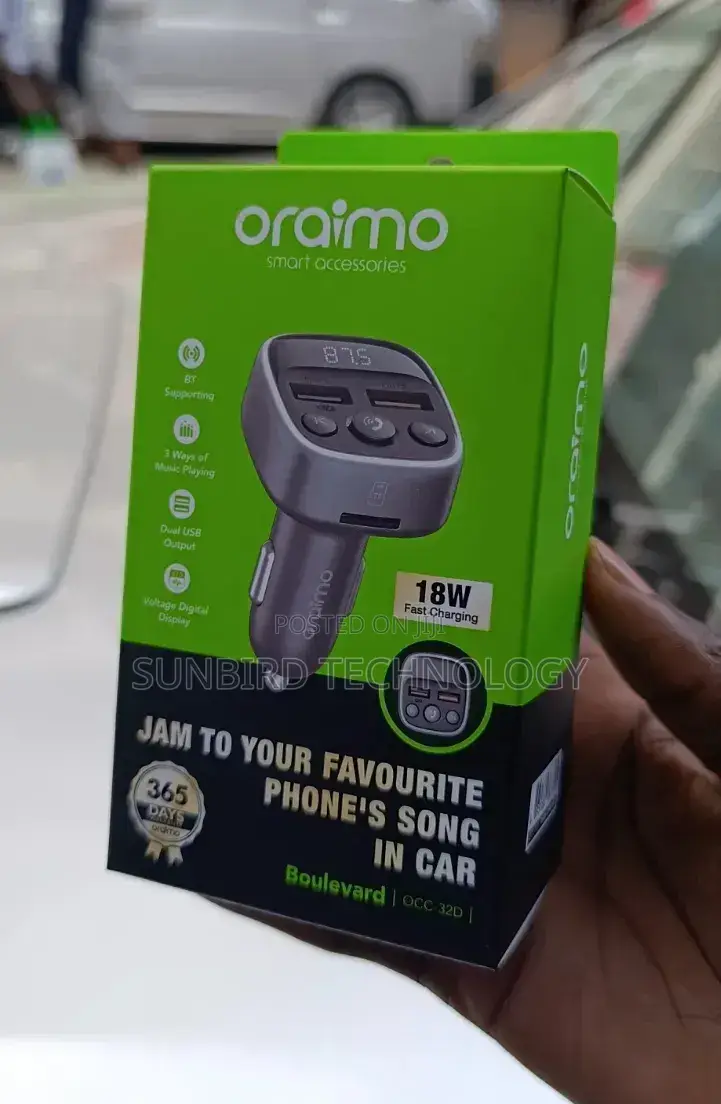 Oraimo 18w Fast Charging Boulevard Occ-32d Car Bluetooth Modulator