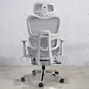 White Reclining Ergonomic Chair With Footrest