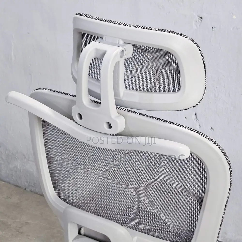 White Reclining Ergonomic Chair With Footrest