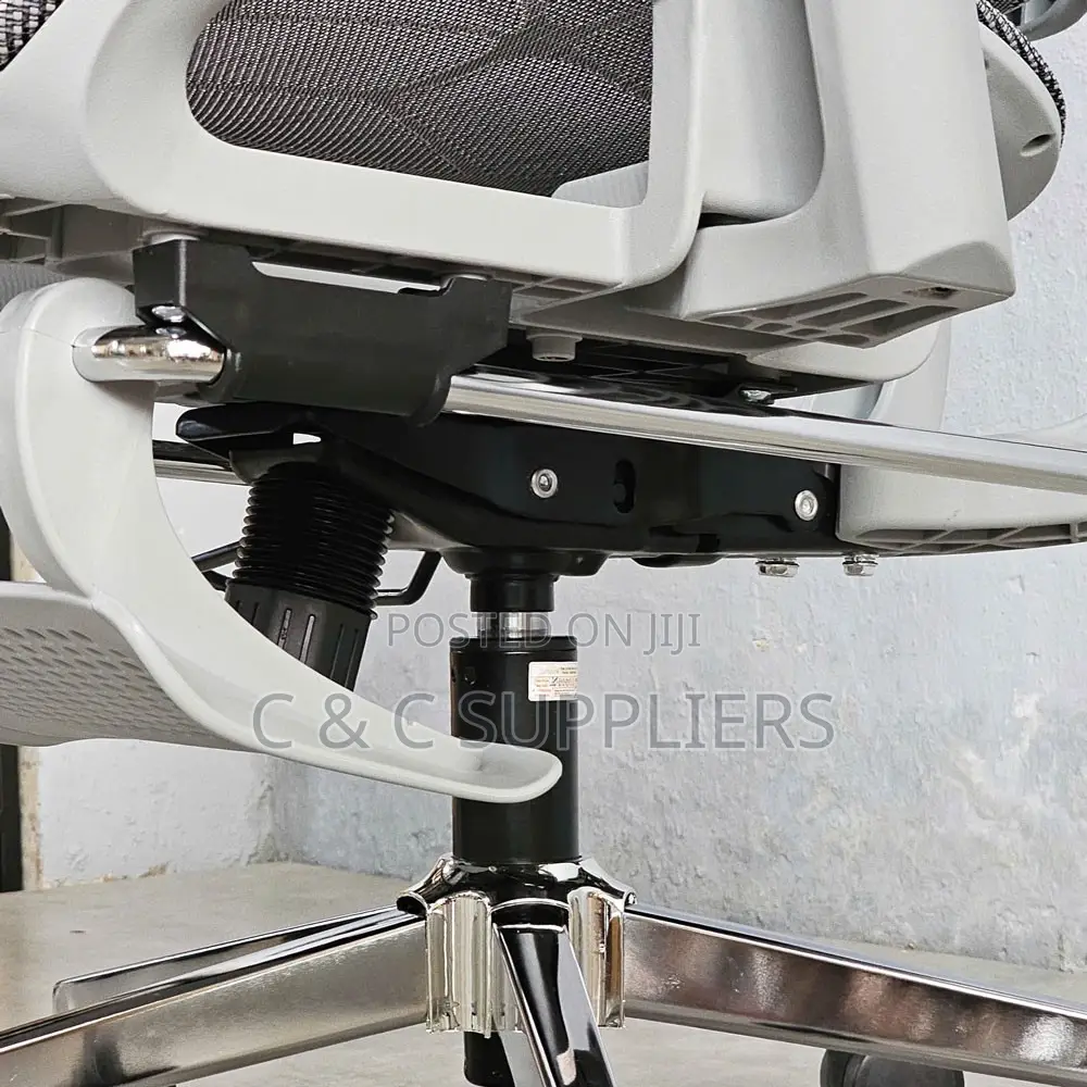White Reclining Ergonomic Chair With Footrest