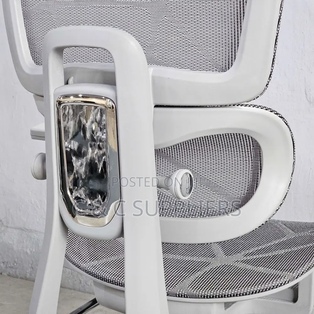 White Reclining Ergonomic Chair With Footrest