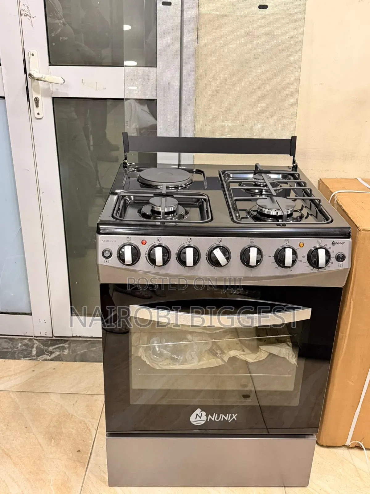 Nunix 60 by 65cm 665 3gas+1electric Standing Cooker
