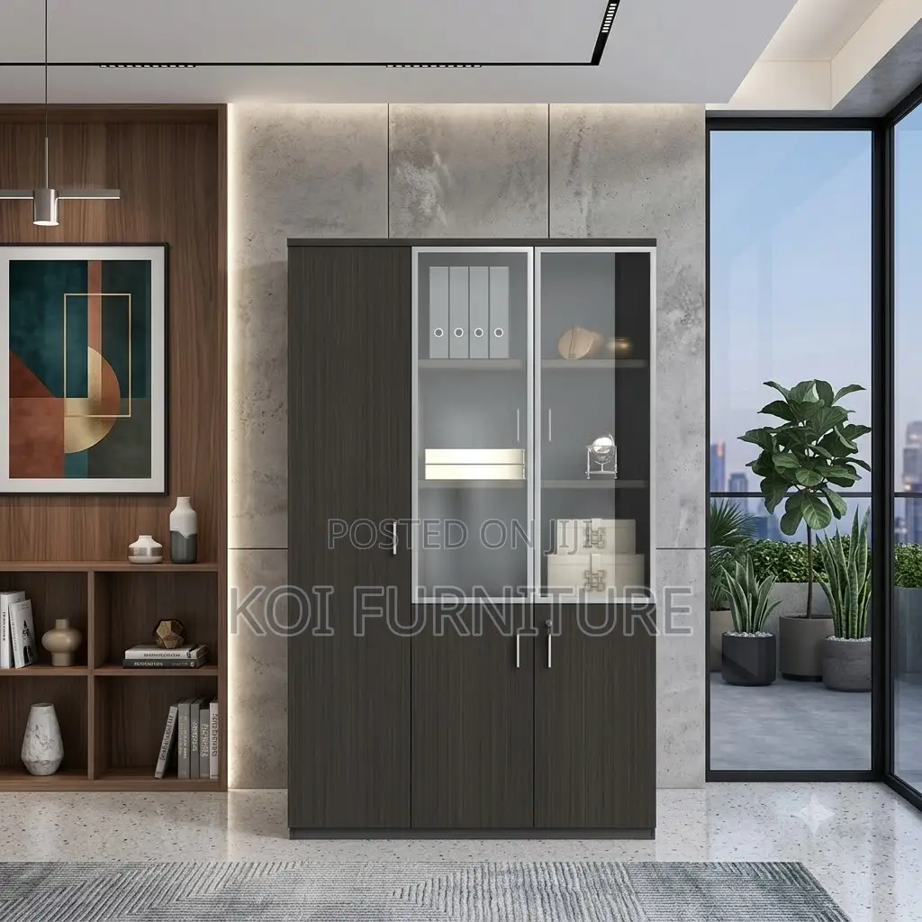 Office Cabinet; Wooden Three Doos Documents Executive Cabinet