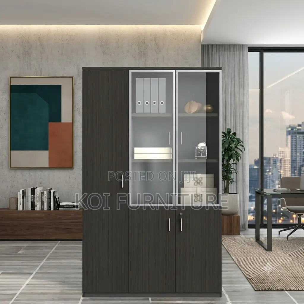 Office Cabinet; Wooden Three Doos Documents Executive Cabinet