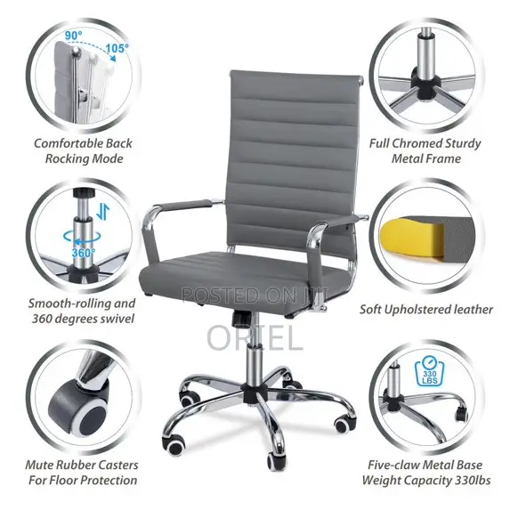 Office Chair Swivel Gray Office Visitor Chair