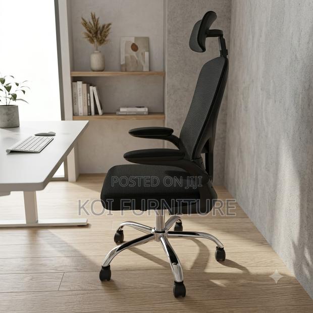 Office Chairs; Ergonomic Swivel Fabric Mesh Office Seat - thumbnail 2