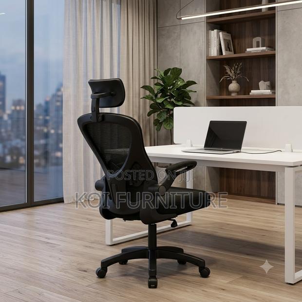 Office Chairs; Ergonomic Swivel Fabric Mesh Office Seat - thumbnail 3