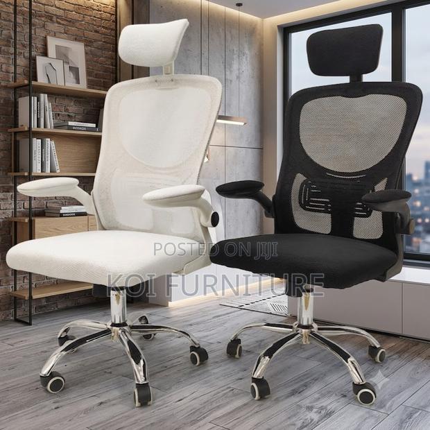 Office Chairs; Ergonomic Swivel Fabric Mesh Office Seat - thumbnail 5