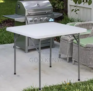 Foldable Table; Weather-Resistant Plastic Folding Table for 4 Person