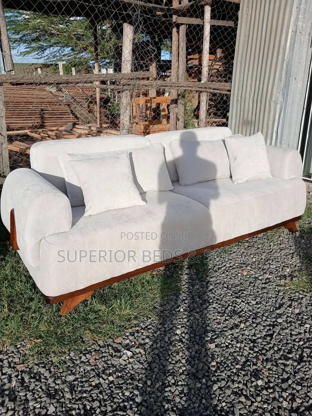 3-Seater Sofa With Wooden Frame: New Design