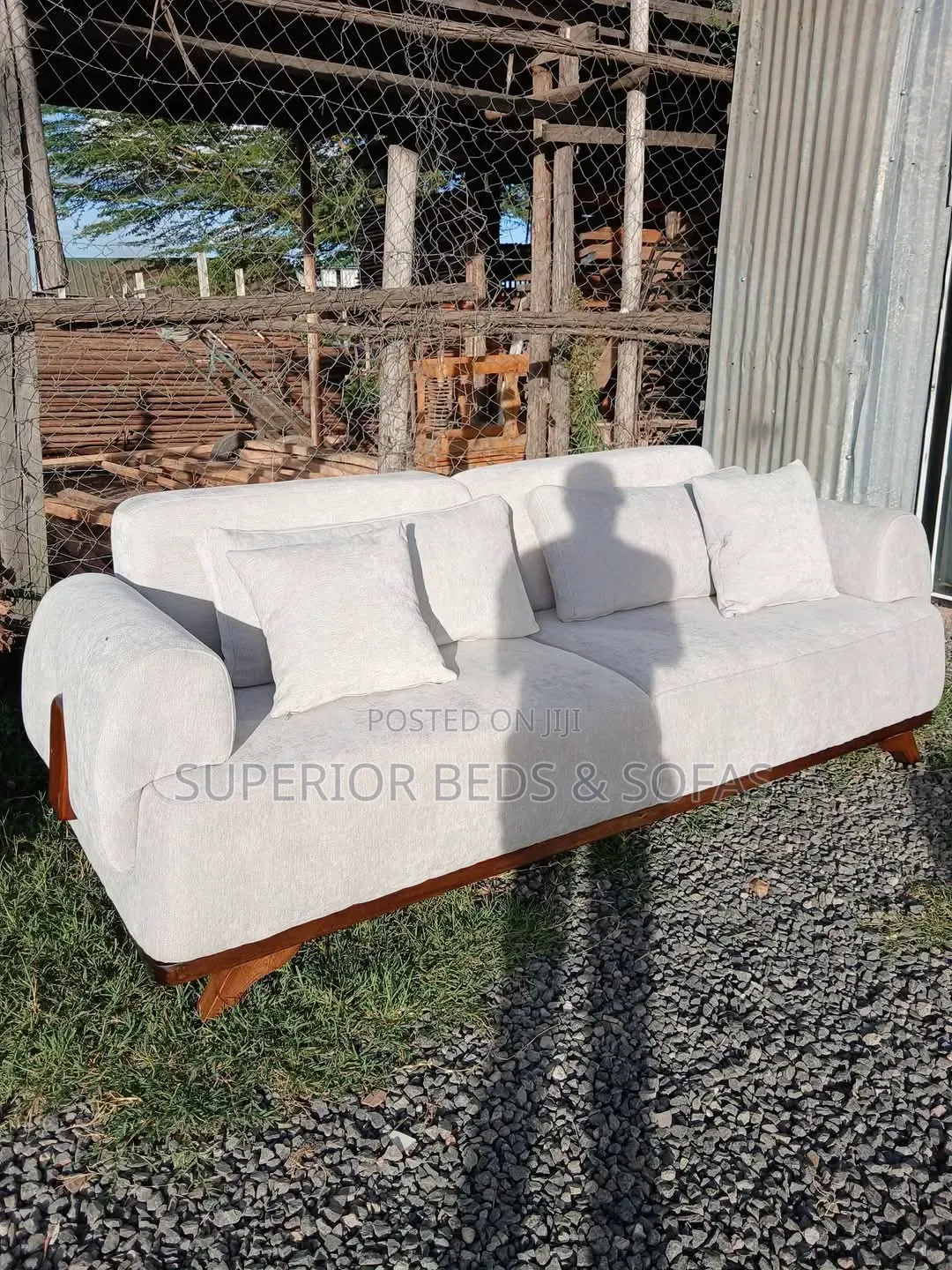 3-Seater Sofa With Wooden Frame: New Design
