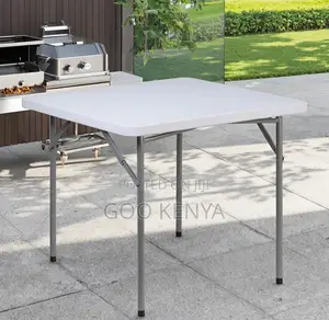 Foldable Table; Weather-Resistant Plastic Folding Table for 4 Person
